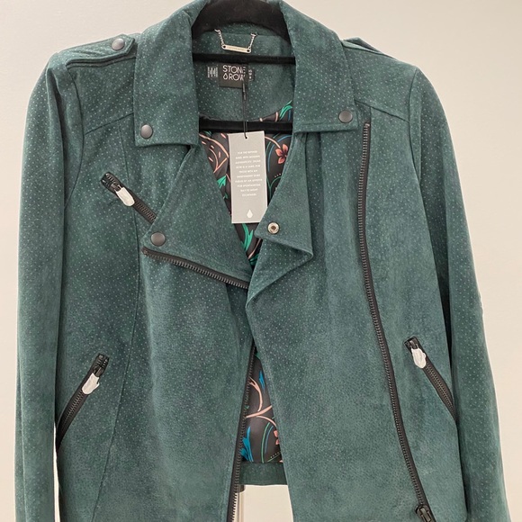 100% REAL LEATHER MOTO JACKET - Picture 3 of 4